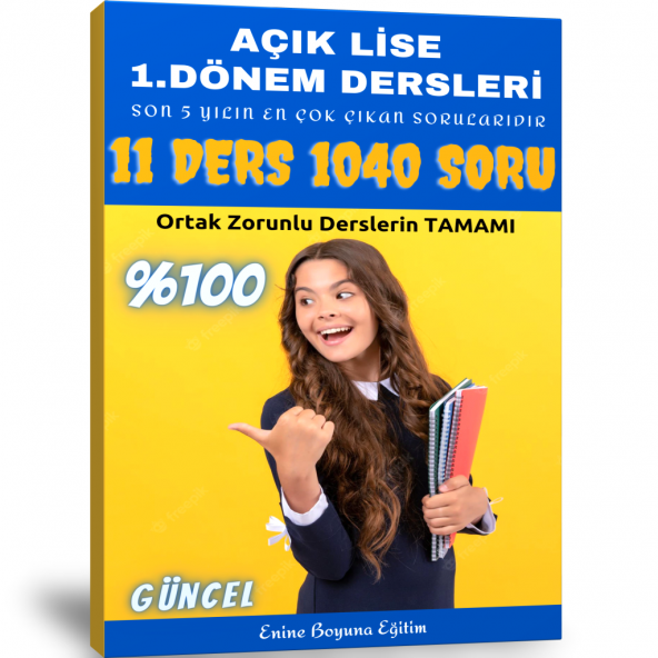 Açık Lise 1. Dönem Tüm Dersler Çıkmış Sorular (1040 Soru) ürün görseli 1