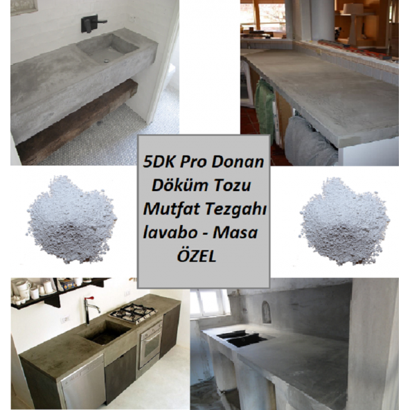 M1 ART PRO 5 Dakika'da Donan beton Döküm Tozu 1,Kg-MUTFAK TEZGAHI-LAVABO-BETON MASA YAPIMI İÇİN ÖZEL ürün görseli 1