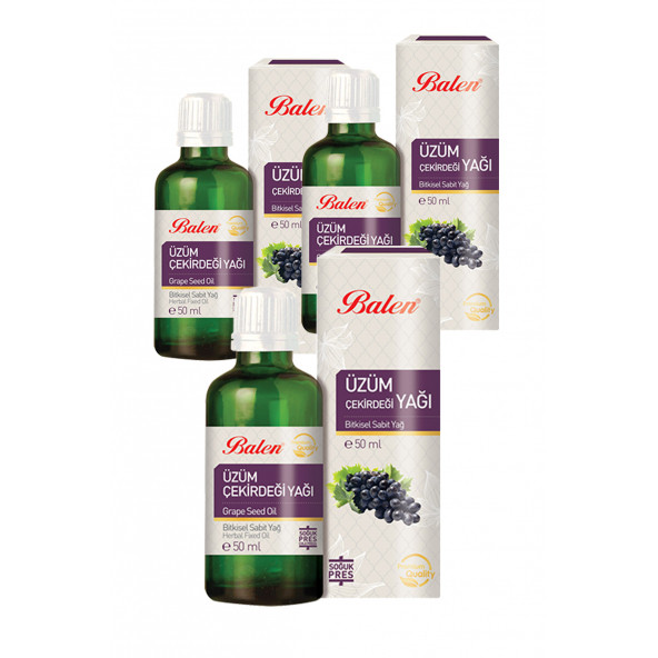 3 Kutu Balen Üzüm Çekirdeği Yağı 50 ML Üzüm Yağı ürün görseli 1