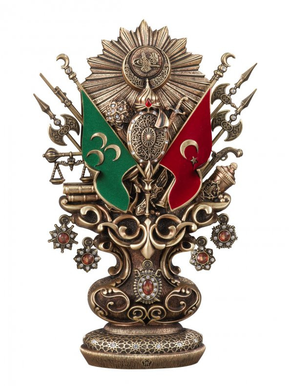 Osmanlı Boytu (Orta Boy) Osmanlı Devlet Arması Antik Sarı ürün görseli 1