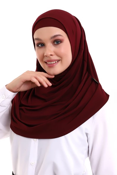 Yetişkin Pratik Eşarp Bordo Renk ürün görseli 1