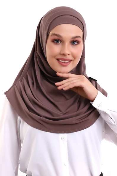 Yetişkin Pratik Eşarp Kahve Rengi ürün görseli 1