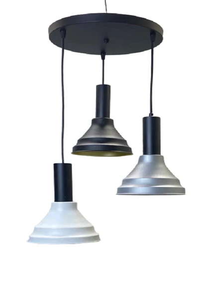 Rsylight Vina Retro Metal Dekoratif 3 lü Modern Rustik Sarkıt Avize çap:30 cm ürün görseli 1