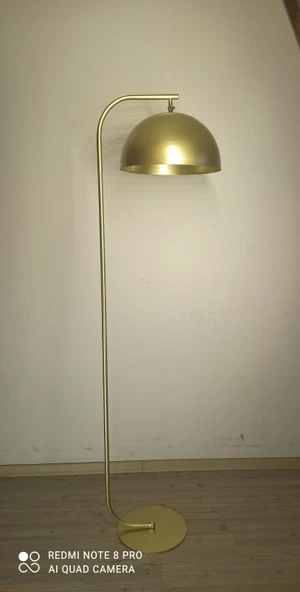 Rys Retro Metal Dekoratif Rustik Mafsallı Gold Rustik Köşe Lambası Başlık Çap:40 cm ürün görseli 1