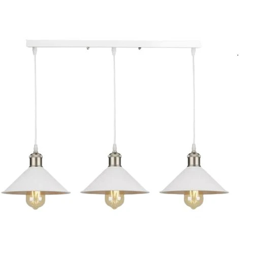 Rsylight Retro Dekoratif 3 lü Beyaz Rustik Metal Sarkıt Avize 60 Cm ürün görseli 1