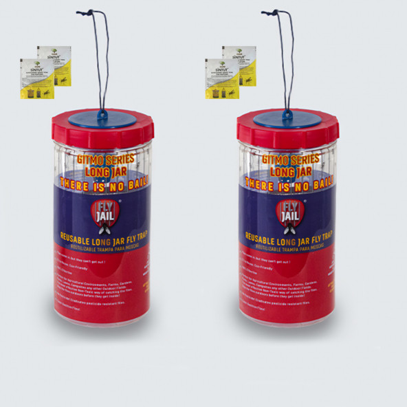 2 ADET FLY JAIL LONG JAR, 1.5 LİTRE KAVANOZ TİPİ KARASİNEK TUZAĞI ürün görseli 1