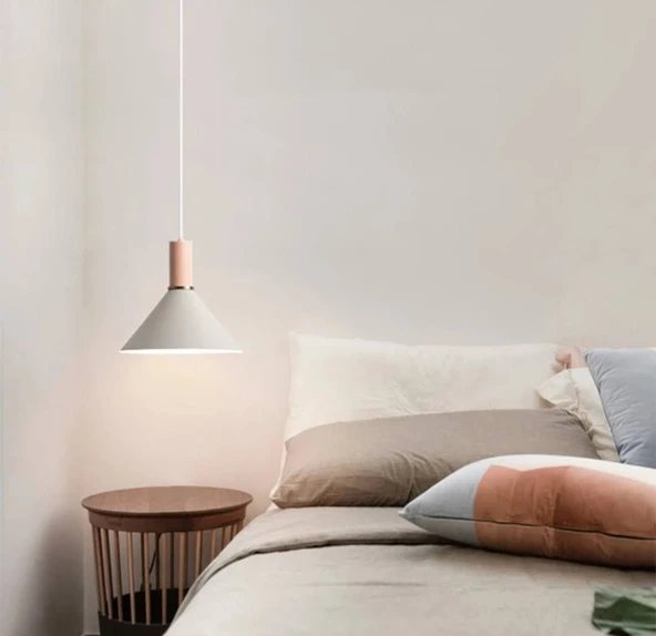 Rsylight Retro Metal Beyaz Dekotatif Metal Dekoratif Tekli Sarkıt Avize Çap:30 cm ürün görseli 1