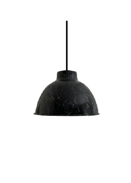 Rsylight Retro Siyah Üzeri Beyaz Desenli Dekoratif Tekli Rustik Metal Sarkıt Avize 43 Cm ürün görseli 1