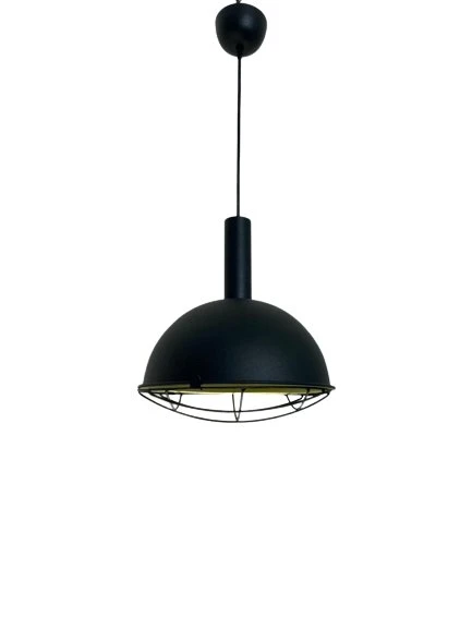 Rsylight Retro Metal Dekoratif Rustik Kafesli Siyah Tekli Sarkıt Avize Çap 30 cm ürün görseli 1