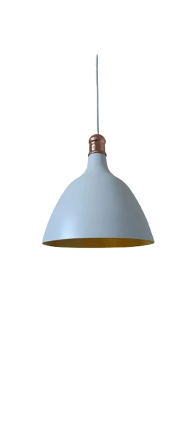 Rys Retro Metal Dekoratif Beyaz İçi Gold Bakır Duylu Tekli Sarkıt Avize çap:28 cm ürün görseli 1