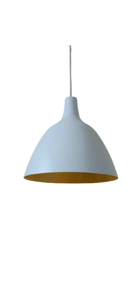 Rys Retro Metal Dekoratif Beyaz İçi Gold Tekli Sarkıt Avize çap:28 cm ürün görseli 1