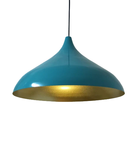 Rys Retro Metal Turkuaz Mavi Dekoratif Rustik Metal Sarkıt Avize Çap:43 cm ürün görseli 1