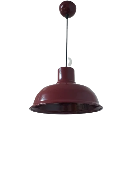 Rys Retro Metal Bordo Dekoratif Ruktik Tekli Sarkıt Kafe Mutfak Aydınlatma Çap:30 cm ürün görseli 1