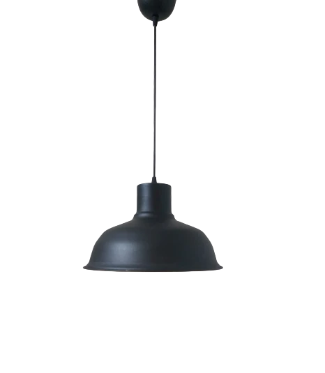 Rys Retro Metal Siyah Dekoratif Siyah İçi Siyah Kafe Mutfak Avize Çap:30 cm ürün görseli 1
