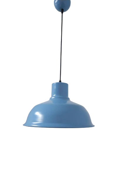 Rys Retro Metal Mavi Dekoratif Tekli Kafe Mutfak Çocuk Odası Sarkıt Avize Çap:30 cm ürün görseli 1