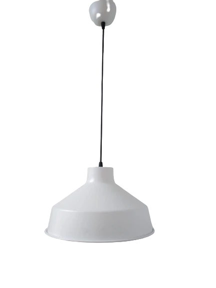 Rys Retro Metal Beyaz içi Beyaz Dekoratif Tekli Sarkıt Avize Çap:30 cm ürün görseli 1