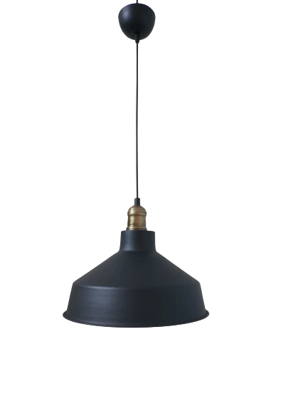 Rys Retro Metal Siyah Dekoratif Eskitme Duylu Kafe Siyah İçi Siyah Mutfak Avize Çap:30 cm ürün görseli 1