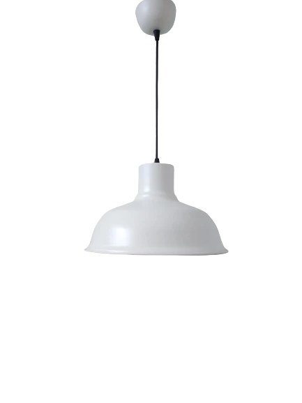 Rys Retro Metal Beyaz içi Beyaz Dekoratif Kafe Mutfak Tekli Sarkıt Avize Çap:30 cm ürün görseli 1