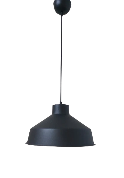 Rys Retro Metal Siyah Dekoratif Siyah İçi Siyah Kafe Mutfak Avize Çap:30 cm ürün görseli 1