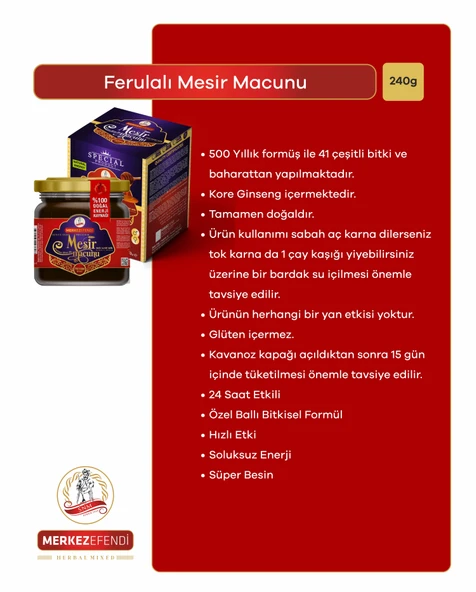 Merkez Efendi 3 Kavanoz  Mesir Macunu 240 Gr - Resim 2