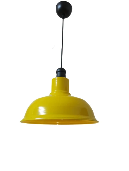 Rys Retro Metal Sarı Siyah Duylu Tekli Dekoratif Kafe Mutfak Aydınlatma Avize Çap:30 cm ürün görseli 1