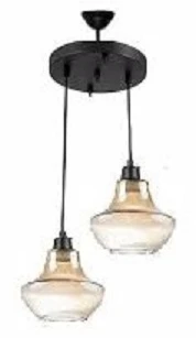 Rys Retro 2 li Rustik Bal Camlı Dekoratif Sarkıt Avize çap:30 cm ürün görseli 1
