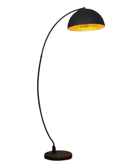 Rys Retro Metal C Kol Siyah Dekoratif Köşe Lambası Lambader Başlık Çap:40 cm ürün görseli 1