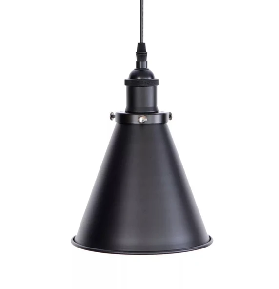 Retro Metal Sarkıt Avize Rustik Tekli Sarkıt Siyah 18 cm en ürün görseli 1