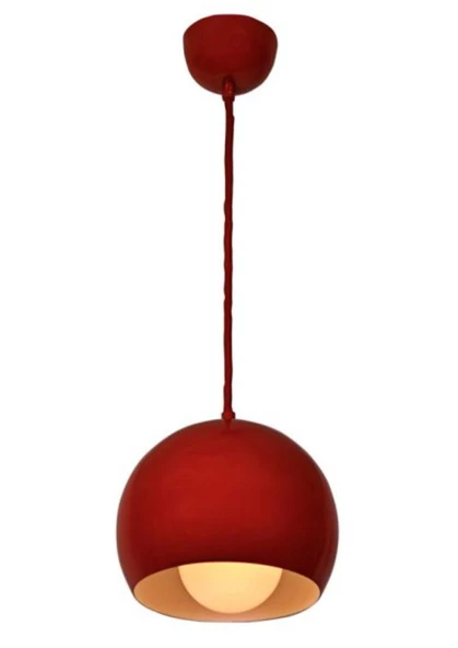 Metal Sarkıt Avize Kırmızı Içi Beyaz 20 cm ürün görseli 1