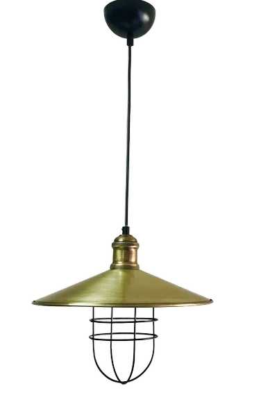 Retro Metal Sarkıt Avize Rustik Tekli Sarkıt Eskitme Kafesli Cafe Mutfak Aydınlatma 40 cm ürün görseli 1