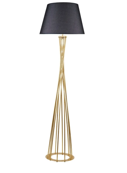 Retro Lambader Köşe Lambası Mat Gold Siyah Başlık 45cm Başlık ürün görseli 1
