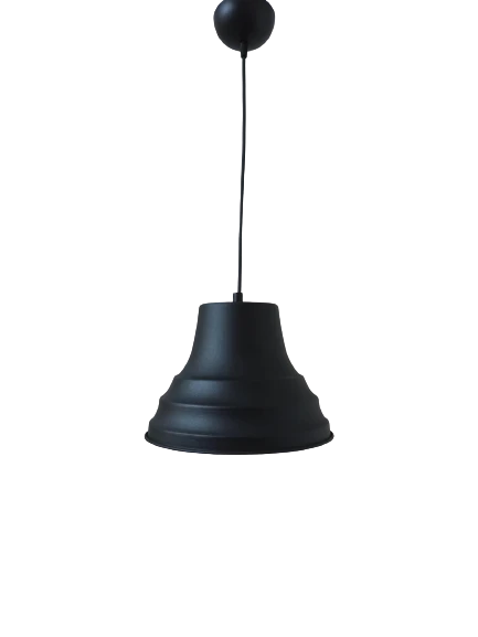 Rys Retro Metal Dekoratif Sarkıt Avize Siyah İçi Siyah Kafe Mutfak Aydınlatma Çap:27 cm ürün görseli 1