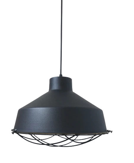 Rys Retro Metal Siyah Dekoratif Kafesli Siyah İçi Siyah Kafe Mutfak Avize Çap:30 cm ürün görseli 1