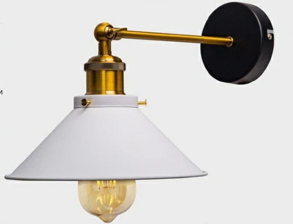 Rys Retro Metal Dekoratif Mafsallı Akrobatik Beyaz Duvar Aplik Çap.23 cm ürün görseli 1