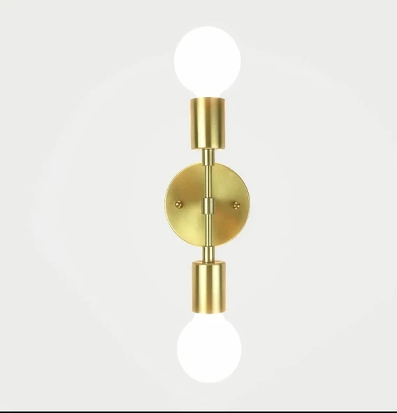 Rys Retro Gold Metal 2 li Dekoratif Rustik Duvar Aplik ürün görseli 1
