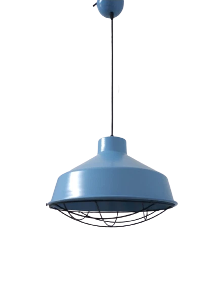 Rys Retro Metal Mavi Dekoratif Tekli Kafesli Kafe Mutfak Sarkıt Avize Çap:30 cm ürün görseli 1