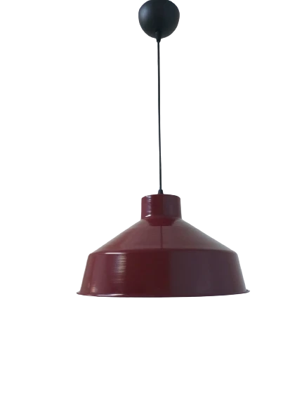Rys Retro Metal Bordo Dekoratif Ruktik Tekli Sarkıt Kafe Mutfak Aydınlatma Çap:30 cm ürün görseli 1