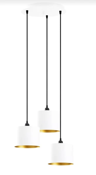 Rys Retro Metal Dekoratif Beyaz Rustik 3 Lü Dekoratif Sarkıt Avize çap:30 cm ürün görseli 1