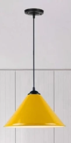 Rys Retro Metal Dekoratif Rustik Kafe Mutfak Aydınlatma Sarı Tekli Sarkıt Avize Çap:30 Cm ürün görseli 1