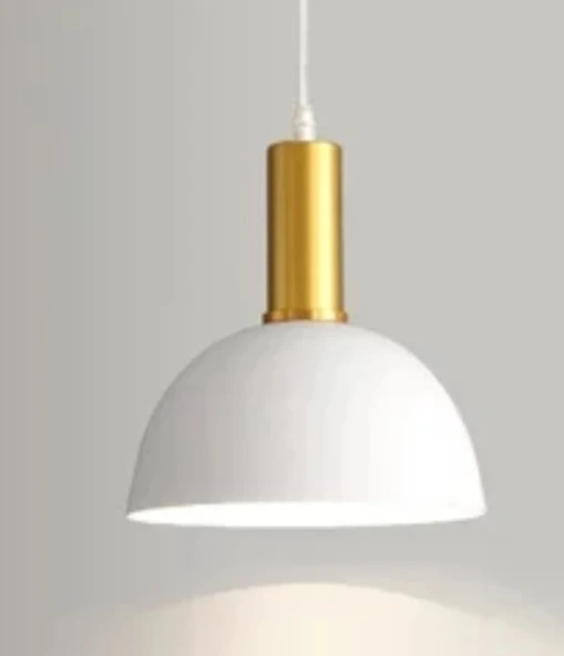 Rys Retro Metal Beyaz Dekoratif Rustik Kafe Mutfak Sarkıt Avize çap 30 cm ürün görseli 1
