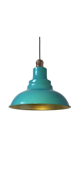 Rys Retro Metal Turkuaz Mavi Bakır Duylu Dekoratif Rustik Metal Sarkıt Avize Çap:30 cm ürün görseli 1