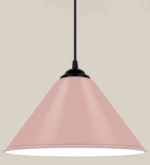 Rys Retro Metal Dekoratif Rustik Kafe Mutfak Aydınlatma Pembe Tekli Sarkıt Avize Çap:30 Cm ürün görseli 1