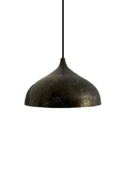 Rsylight Retro Kahve Mermer Desenli Dekoratif Tekli Rustik Metal Sarkıt Avize 43 Cm ürün görseli 1