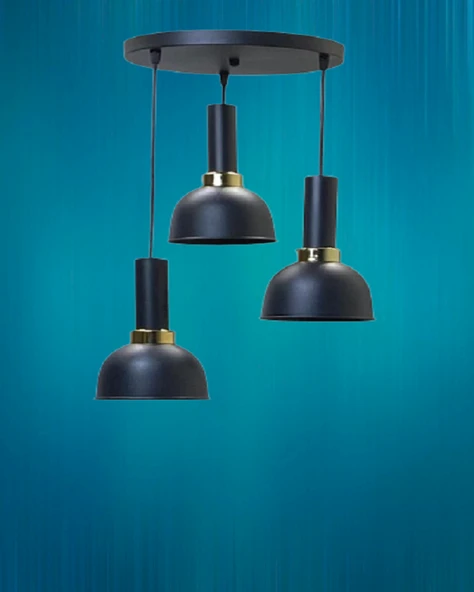 Rsylight Mina Retro Metal Dekoratif 3 lü Modern rustik Sarkıt Avize çap:30 cm ürün görseli 1