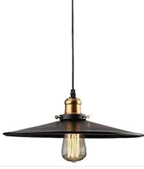 Rsylight Retro Metal Sarkıt Avize Rustik Tekli Sarkıt Siyah Cafe Mutfak Aydınlatma 40 Cm ürün görseli 1