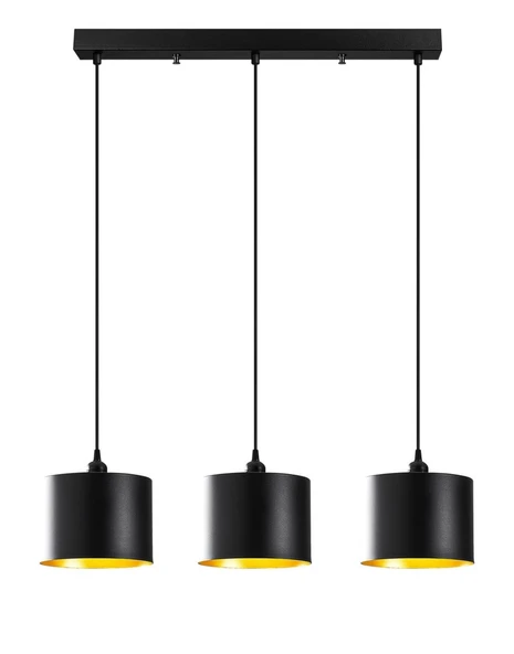 RYS TASARIM RETRO METAL SİYAH ÜÇLÜ SARKIT AVİZE GENİŞLİK:60CM ürün görseli 1