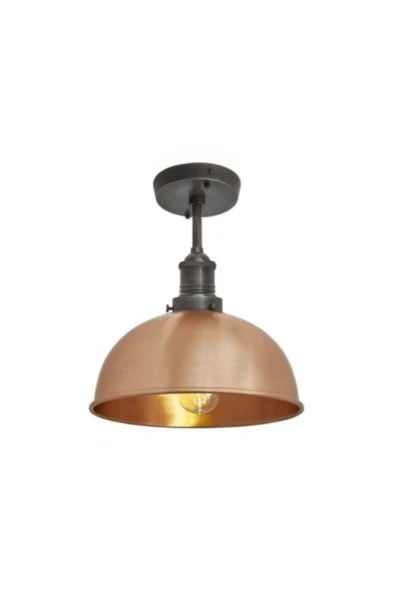 Rsylight Retro Metal Dekoratif Bakır Rustik Tekli Sarkıt Avize Çap 30 cm ürün görseli 1