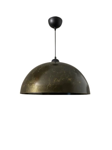 Rsylight Retro Kahve Mermer Desenli Dekoratif Tekli Rustik Metal Sarkıt Avize 40 Cm ürün görseli 1