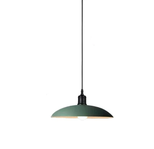 Rsylight Retro Metal Dekoratif  Mat Su Yeşili Rustik Tekli Sarkıt Avize Çap 35 cm ürün görseli 1