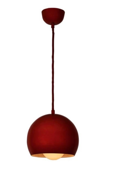 Rsylight Retro Rustik Dekoratif Kırmızı içi Beyaz Metal Sarkıt Avize Çap:20 cm ürün görseli 1